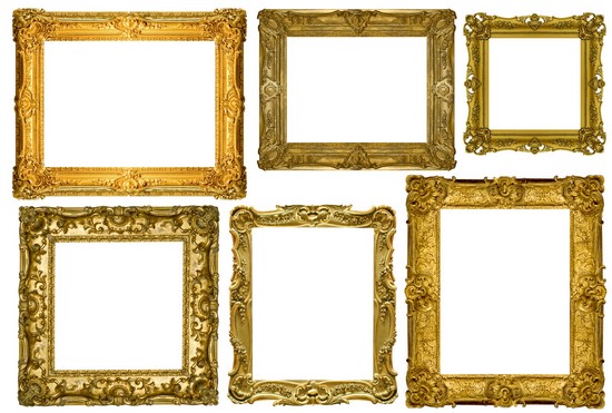 Antique frames collection isolated on white background